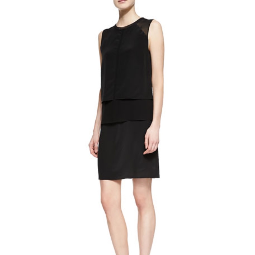 Vince Layered Silk/Rayon Dress